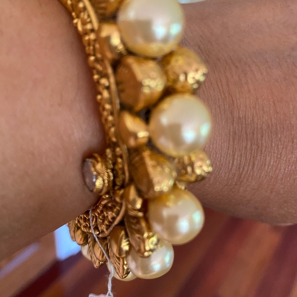 Gold & cultured pearl bracelet - Picture 13 of 14